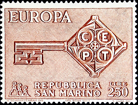 Сан Марино 1968 год . Europa (C.E.P.T.) 1968 - Key .